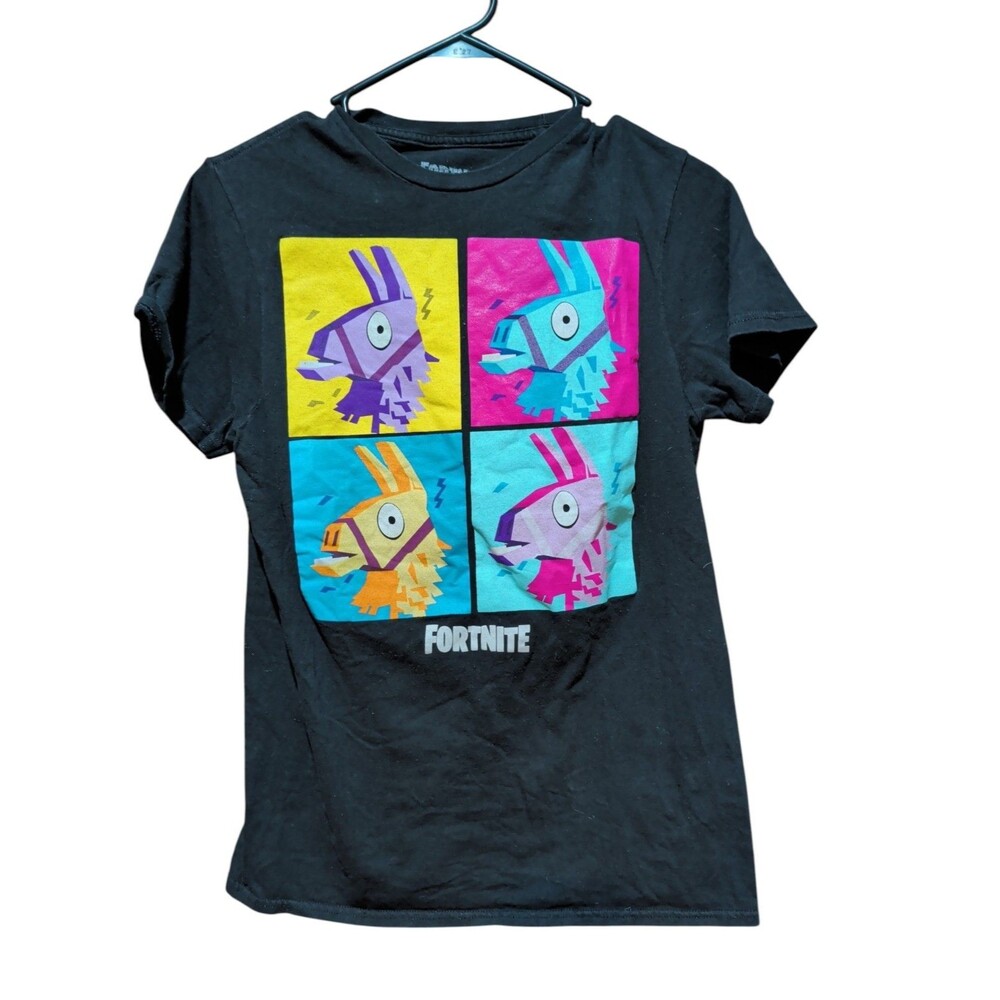 Fortnite Epic Games  Boy's T-Shirt Pop Colored Llama Heads Size Lg